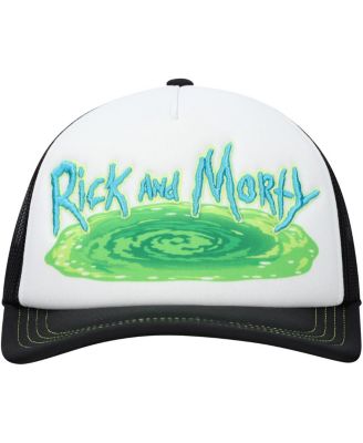 Men's and Women's White/Black Rick and Morty Graphic Foam Trucker Adjustable Hat