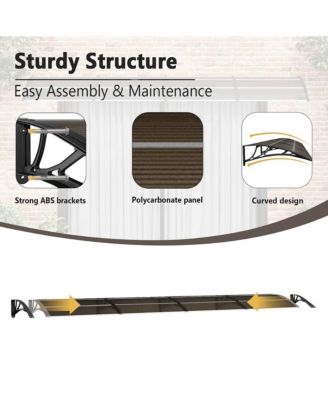 Door Canopy Black 157.5"x29.5" Polycarbonate