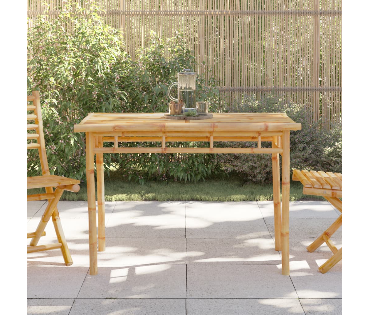Patio Dining Table 43.3"x21.7"x29.5" Bamboo