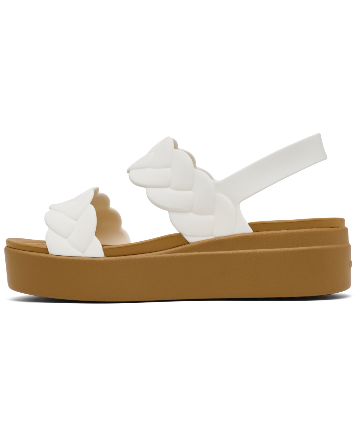 Crocs Women's Brooklyn Woven Low Wedge Sandals From Finish Line In White
