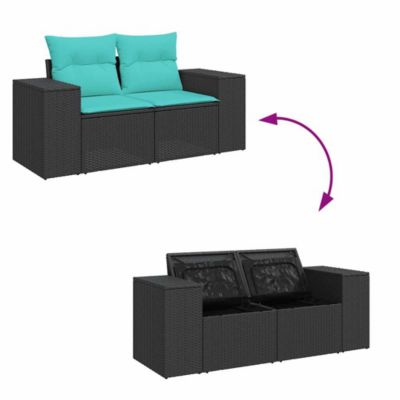 Garden Sofa Black, Blue