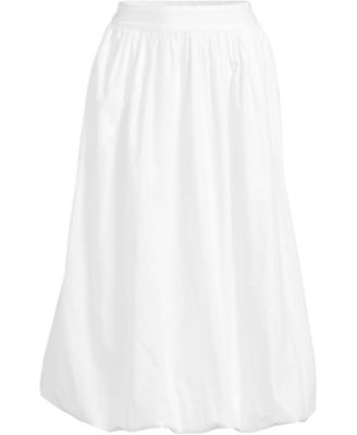 Women's Poplin High Rise Bubble Hem Midi Skirt