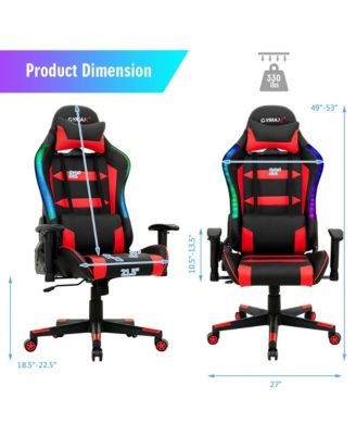 Gaming Chair Adjustable Swivel Computer Chair with LED Lights & Remote