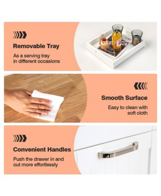 Rolling Kitchen Island Utility Storage Cart w/ 3 Storage Drawers & Shelves