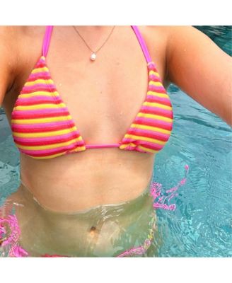 Big Girls Glow Burst Stripe Triangle Bikini