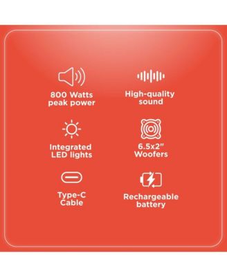 Dual 6.5-inch Tower PA Party Speaker with Lights