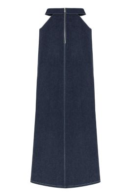 Women's Siena Maxi Denim Skirt - High-Waisted A-Line Blue