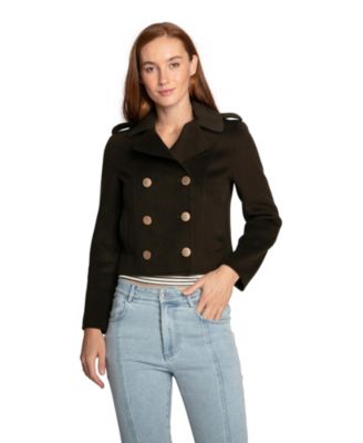 Women's Love Me Now Wool Blend Military Style Coat