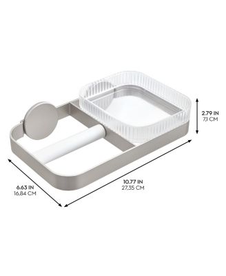 Wall Mounted Paper Holder with Shelf - Clear/Satin/Gray