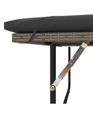 Garden Sofa Gray PE wicker, acacia wood, powder-coated steel Medium