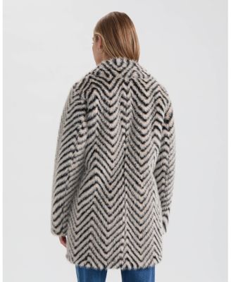 Women's Chevron Shearling Overcoat