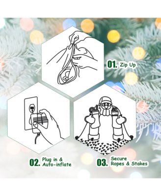 6.5 FT Christmas Inflatable Santa Riding Polar Bear w/ Shaking Head LED Lights