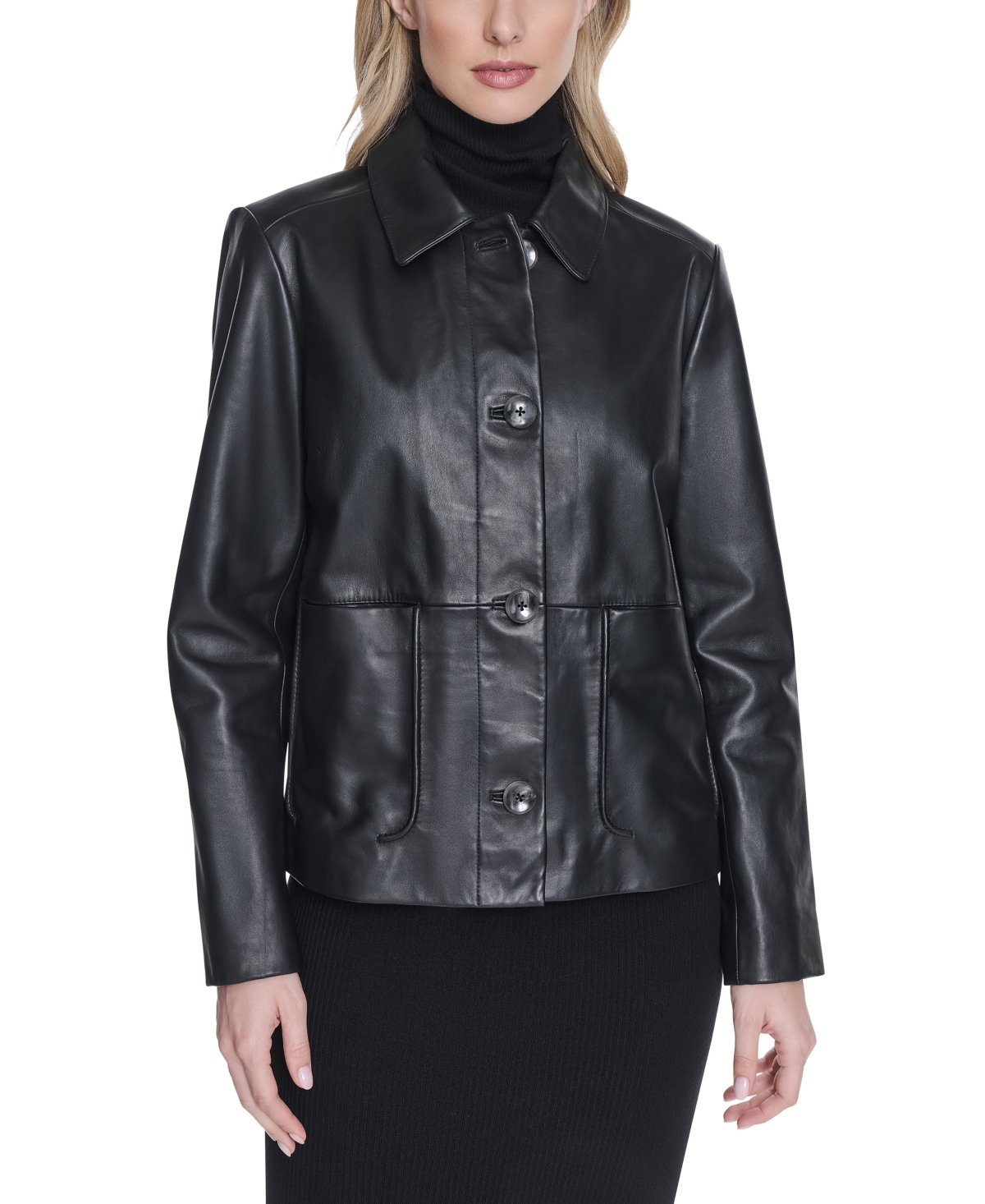 Cole Haan Women's Button Front Jacket In Black