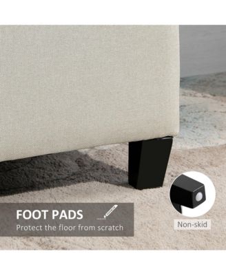 Fabric Lift Top Shoe Bench Storage Ottoman Tufted Stool Home Furniture