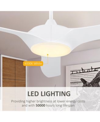 52" Reversible Ceiling Fan with LED Light for Bedroom,