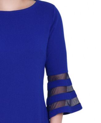 Women's Shadow Stripe Elbow Sleeve Dress