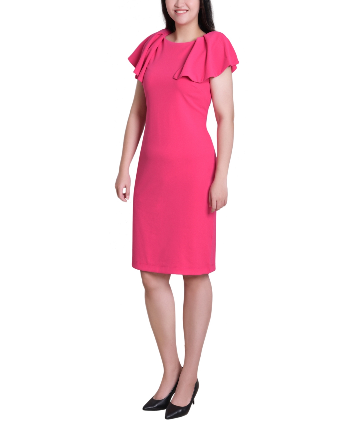 Ny Collection Women's Flutter Sleeve Sheath Dress In Pink