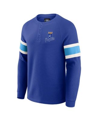 Darius Rucker Collection by Men's Royal Kansas City Royals Waffle-Knit Raglan Long Sleeve Henley T-Shirt
