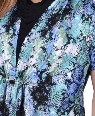 Plus Size Short Sleeve Cowl Neck Top