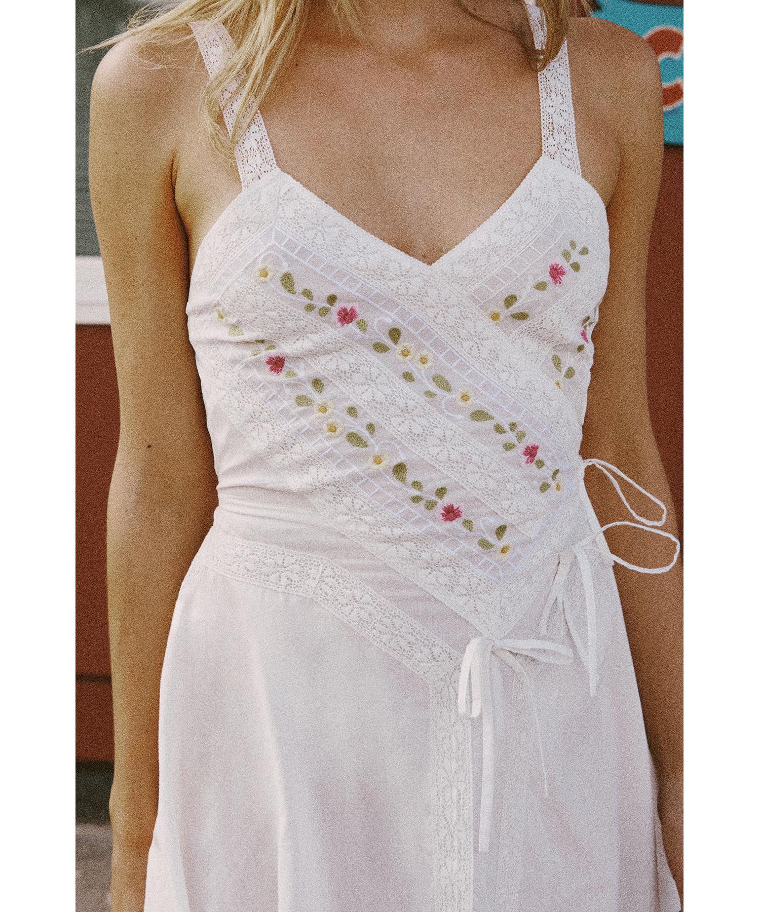 Women's Lace Mix Bow Mini Dress