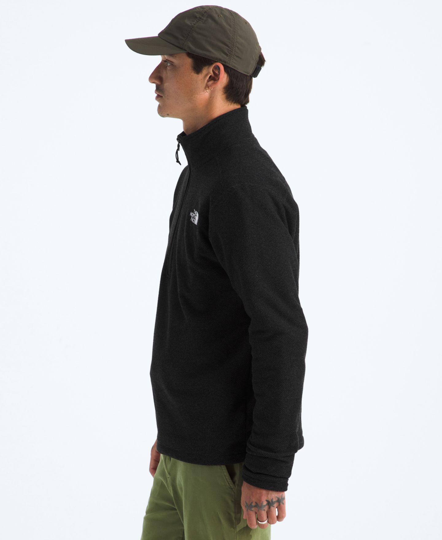 Мужская куртка The North Face Textured Cap Rock Quarter Zip, цвет: Чёрный меланжевый — фото 3