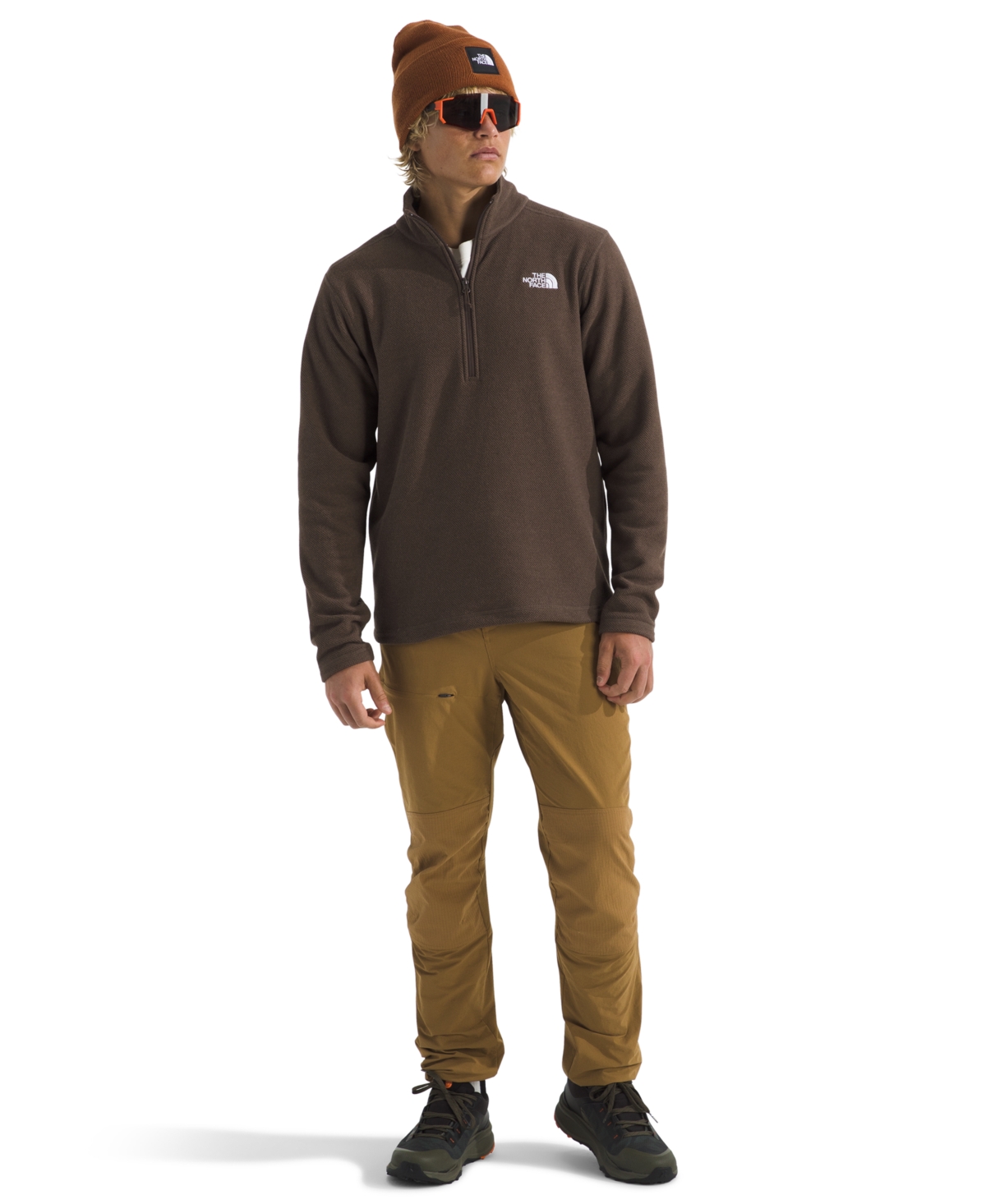 The North Face Men's Textured Cap Rock Quarter Zip Jacket In Brown