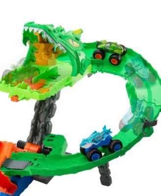 Monster Trucks Sharks vs Dinos Dragon Destruction Playset and Trucks Toy