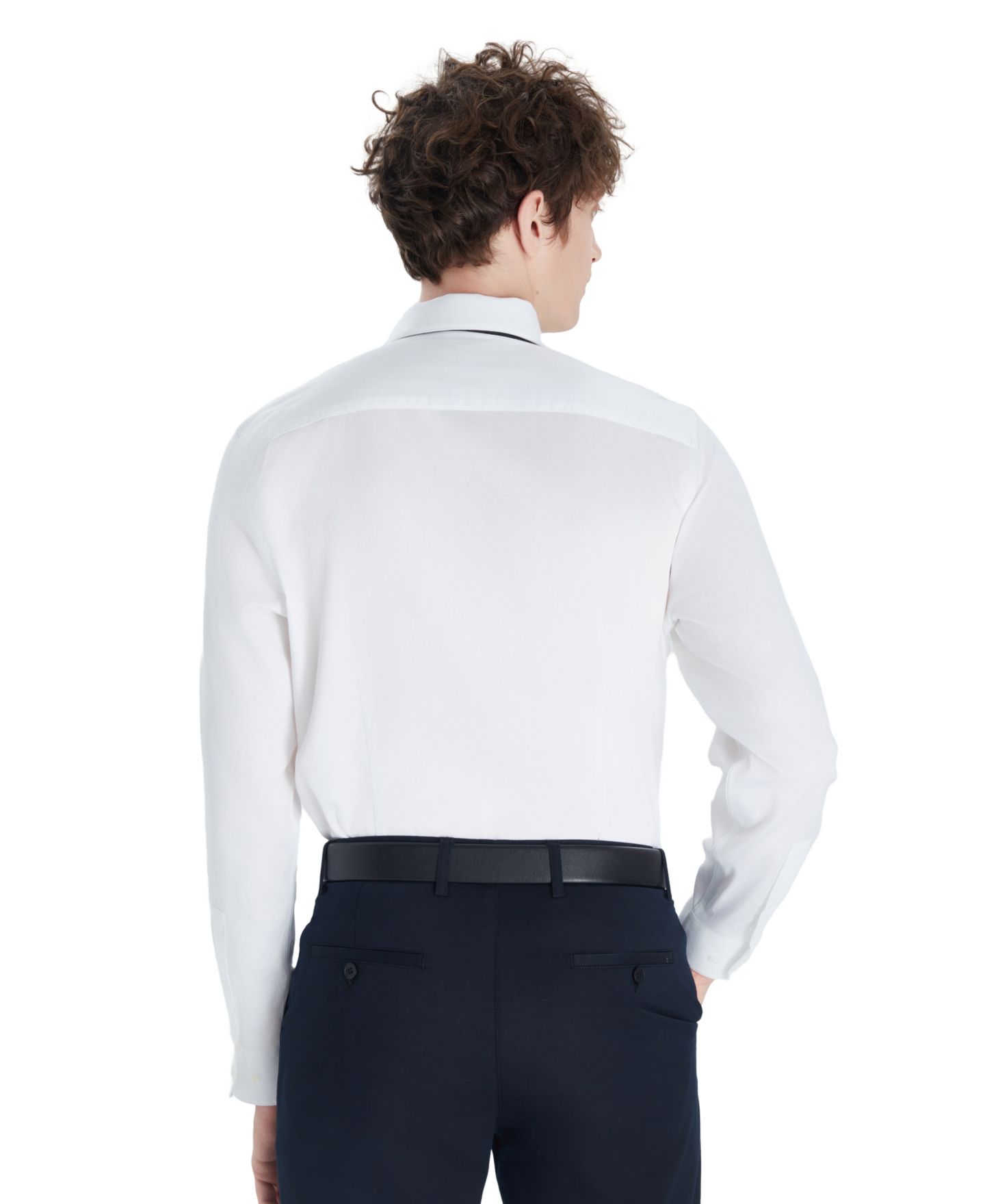 Мужская рубашка Bar III Sateen Solid Dress Shirt, цвет: Яркий белый — фото 5