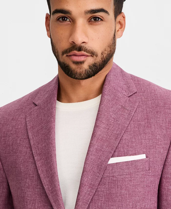 Men's Classic-Fit Linen-Blend M&eacute;lange Blazer - thumbnail 3