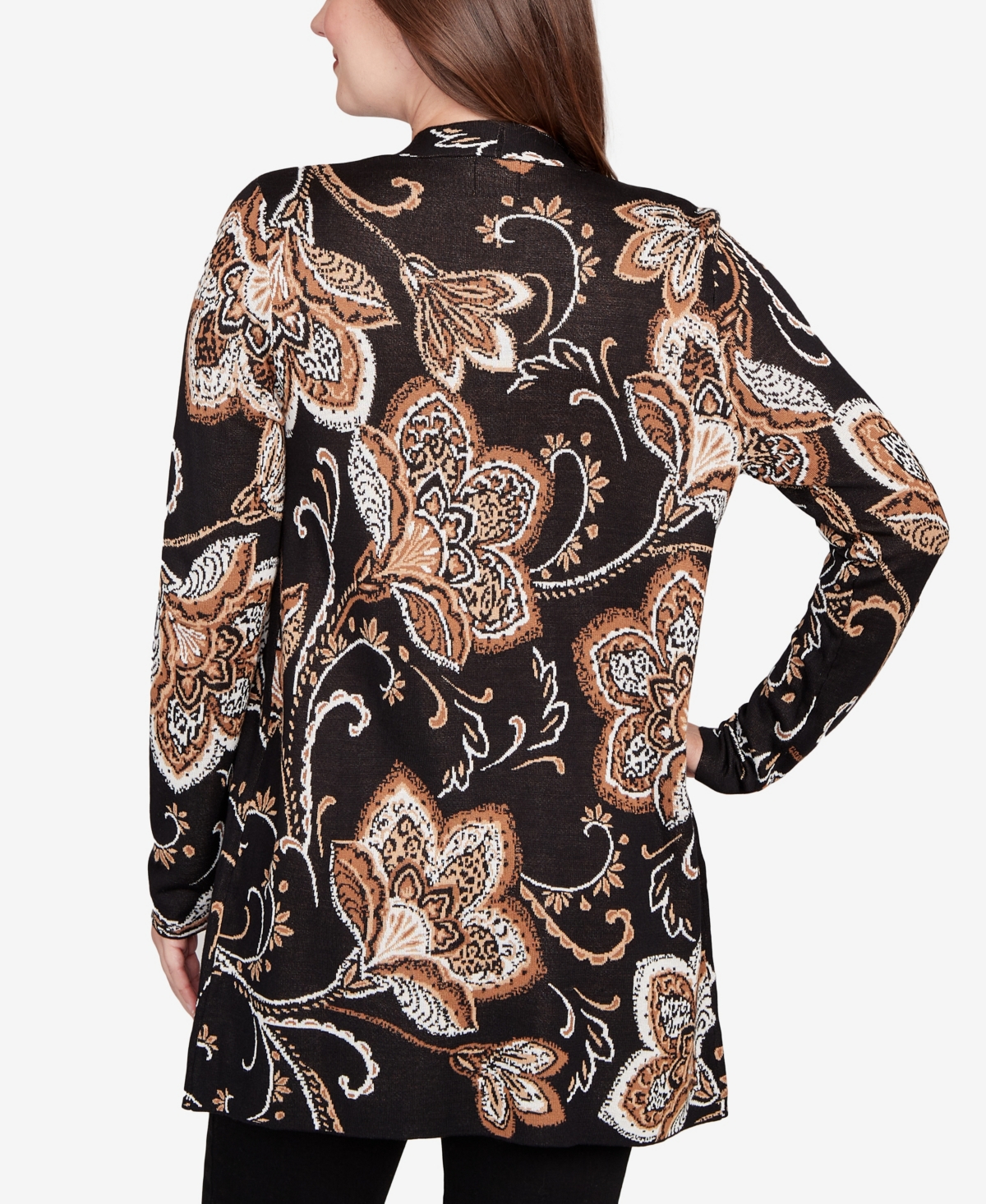 Ruby Rd. Plus Size Floral Jacquard Cardigan Sweater In Multi