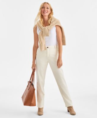 Style & Co - Women's Straight-Leg Knit Twill Pants