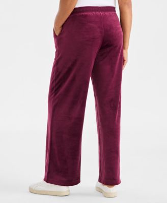 Women's Wide-Leg Velour Lounge Pants, Macy's Exclusive