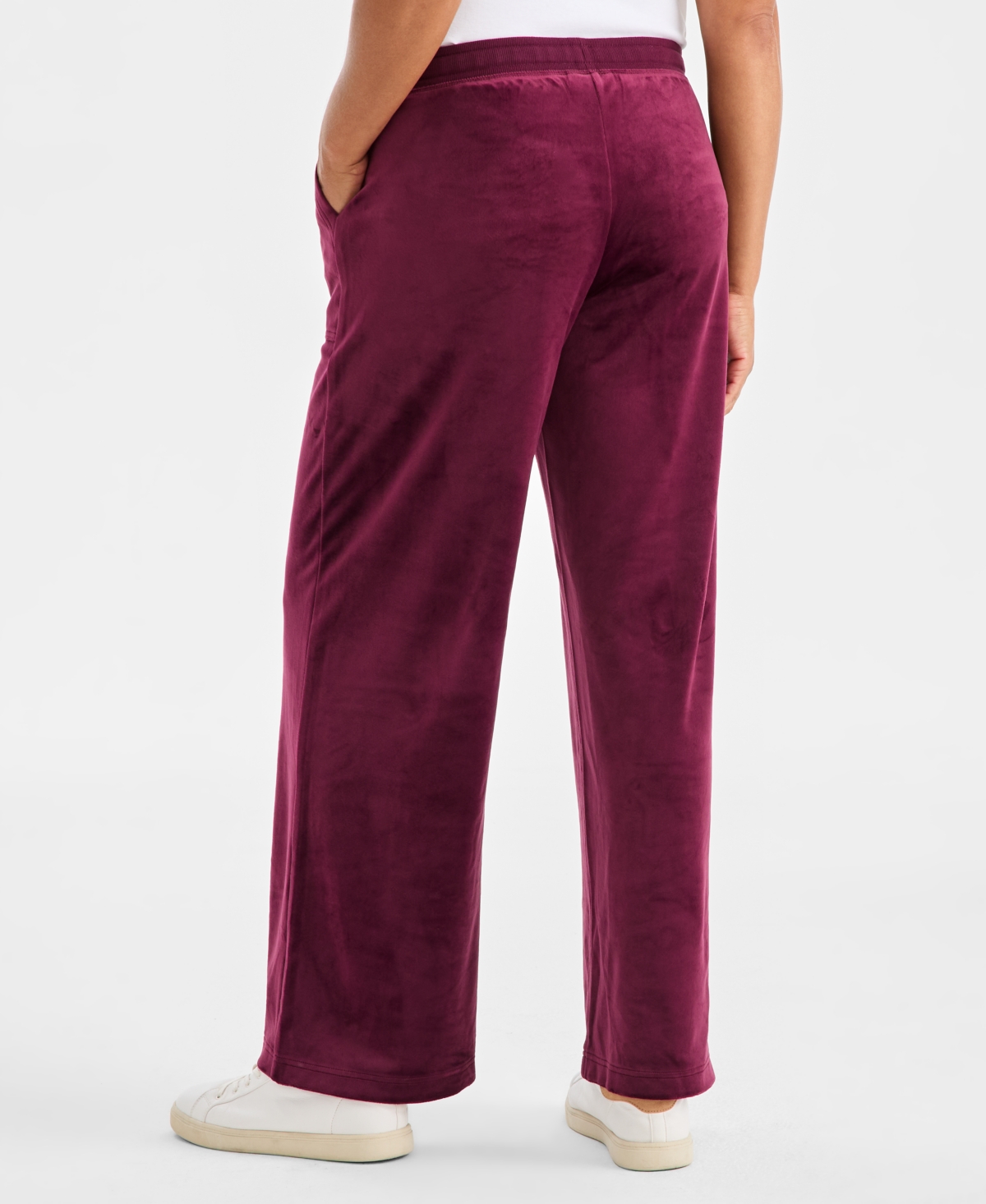 Style & Co Women's Wide-leg Velour Lounge Pants, Macy's Exclusive In Purple