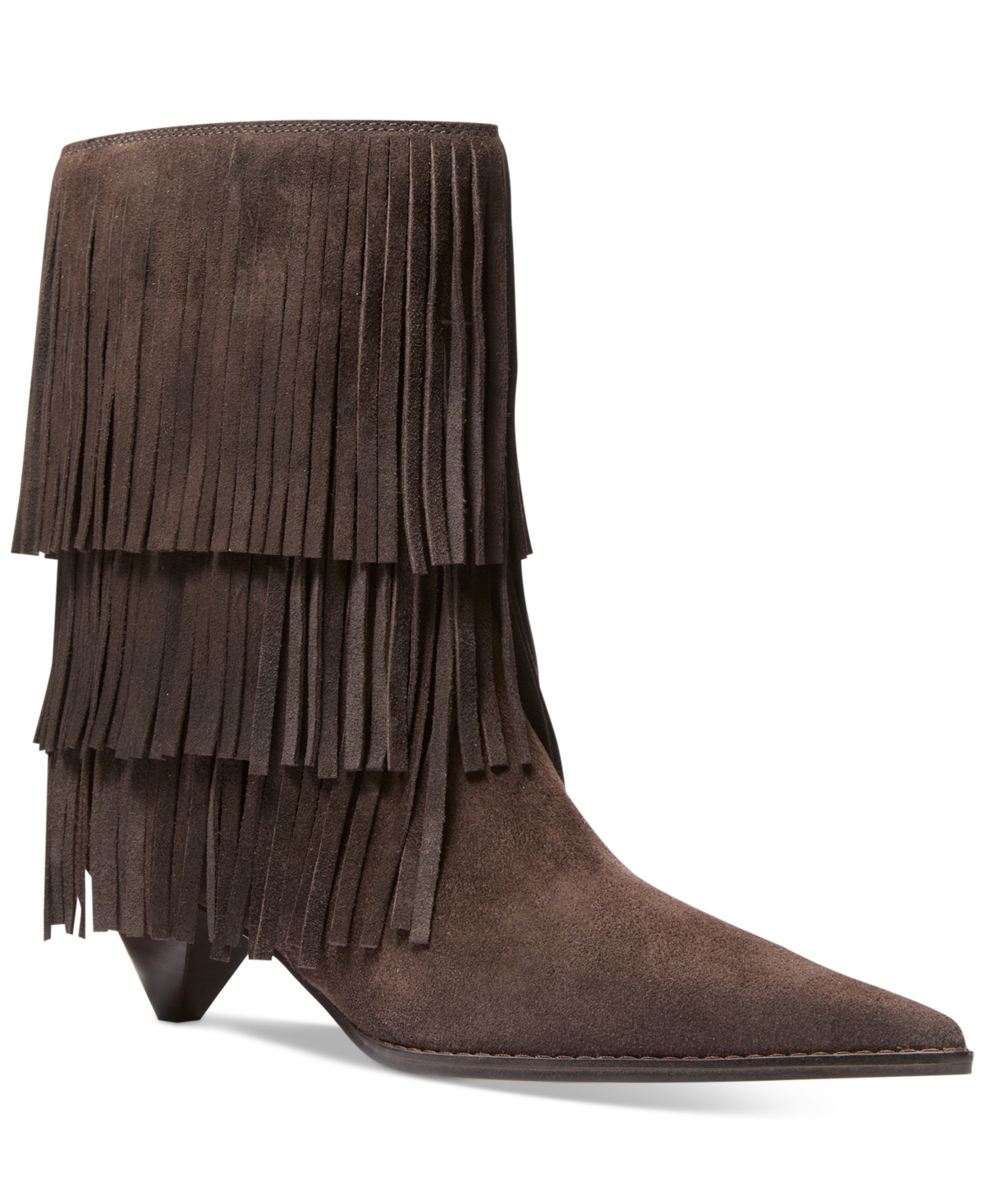 Michael Kors Jayla Fringed Suede Boot In Brown