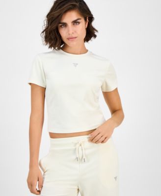 GUESS - Women's Couture Short-Sleeved Regular Velour T-Shirt