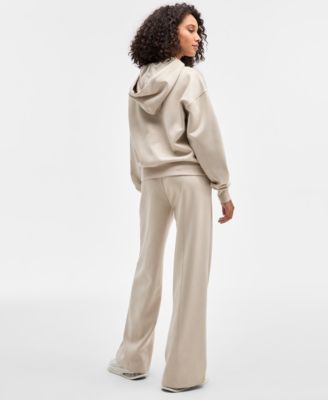 Guess Womens Hooded Scuba Long Sleeve Faux Suede Sweatshirt Tailoring Scuba Chino Pants In Neutral