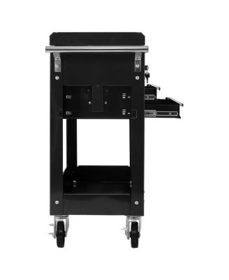 Rolling Mechanics Tool Cart Slide Top Utility Storage Cabinet Organizer 2 Drawer