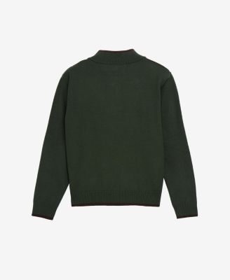 Boy's Shoulder Detail Quarter-Zip Sweater