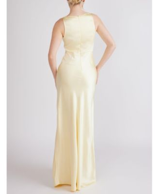 Cowl Front Satin Bridesmaid Dress