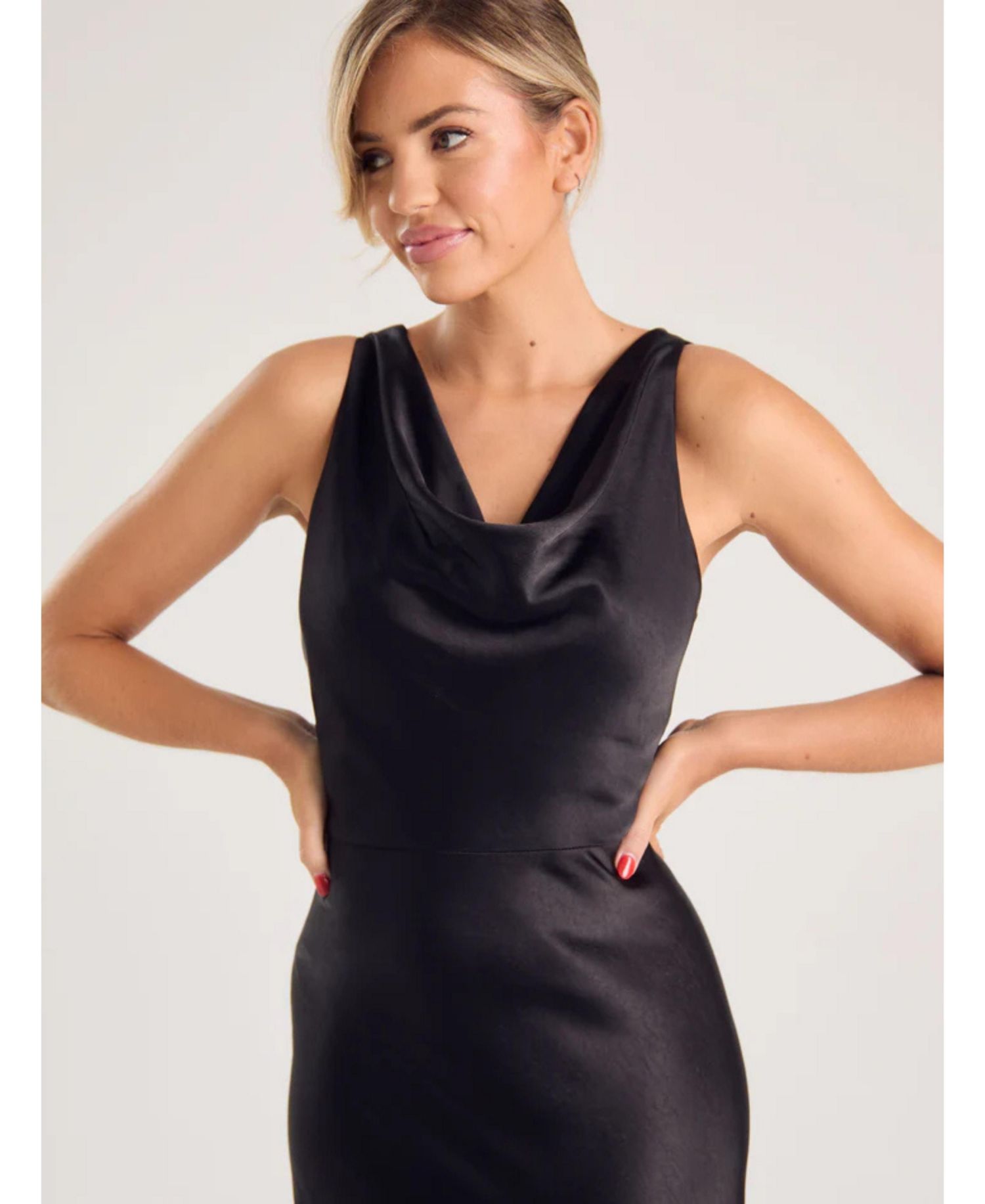 Women's Chiffon Bandeau Satin Maxi Dress