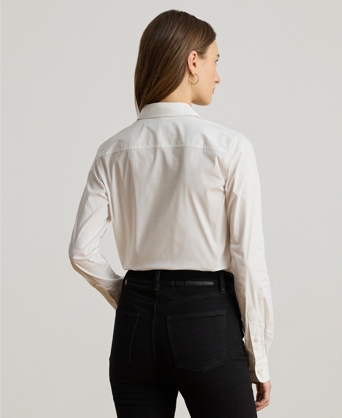 Ralph Lauren Petite Classic Fit Point Collar Shirt In White