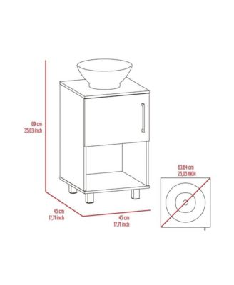 18"In MDF Single Door Open Shelves Bathroom Vanity