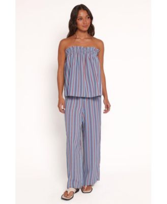 Women's Zemira Strapless Top - Blue Stripe