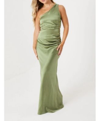 Women's One Shoulder Satin Bridesmaid Dress