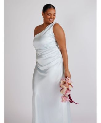 Women's One Shoulder Satin Bridesmaid Dress
