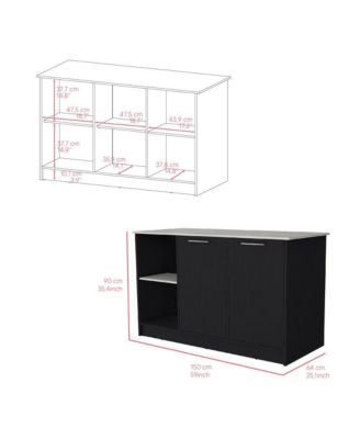 Kitchen Island Padua, Kitchen, Black / Onyx