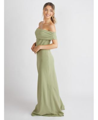 Women's Bardot Gathered Crepe Bridesmaid Dress