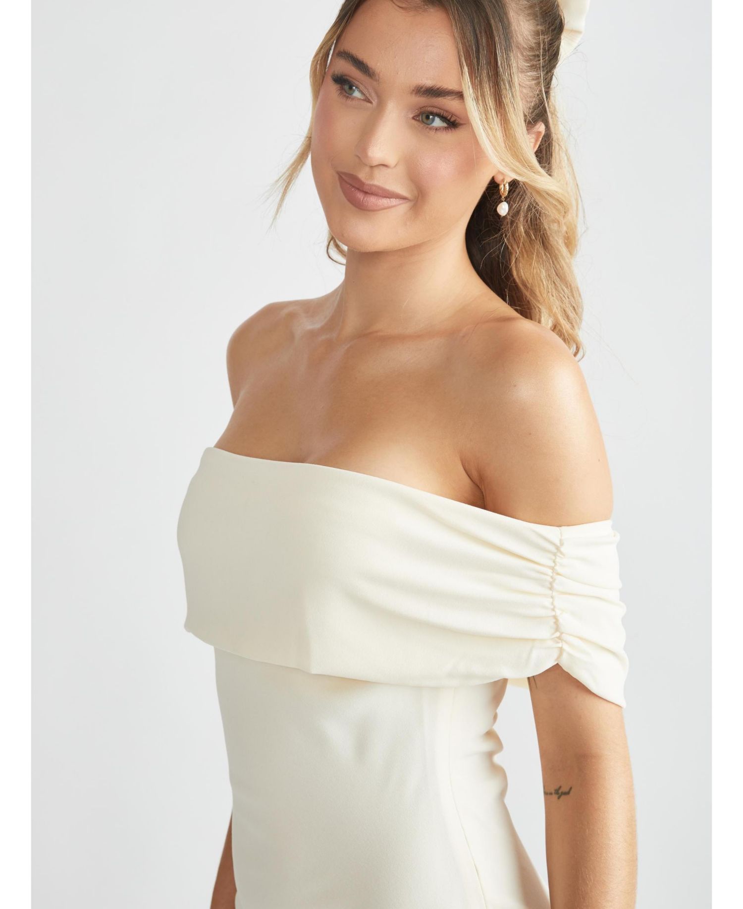Women's Bardot Crepe Bridesmaid Dress