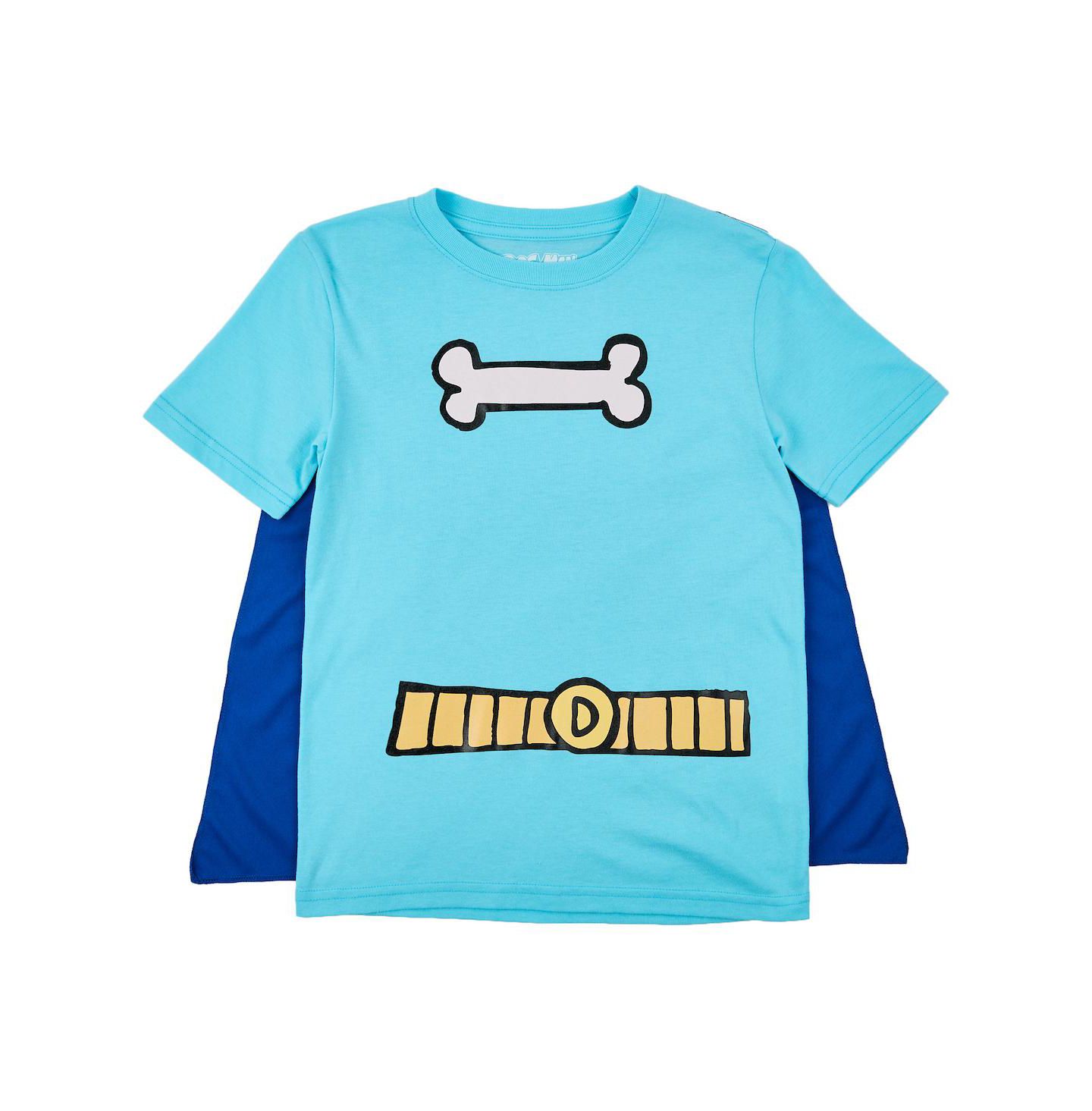 Футболка Dog Man Bone and Belt Print 4-18 Crew Neck Short Sleev Cape для мальчиков, цвет: Синий — фото 1