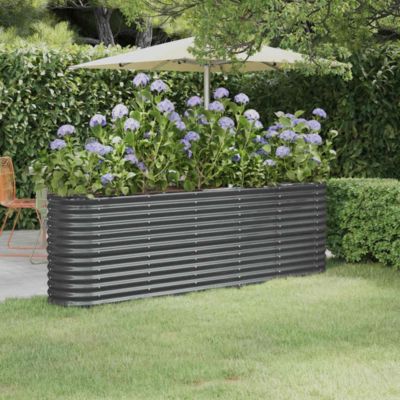 Garden Raised Bed Anthracite Powder-coated steel Large Durable